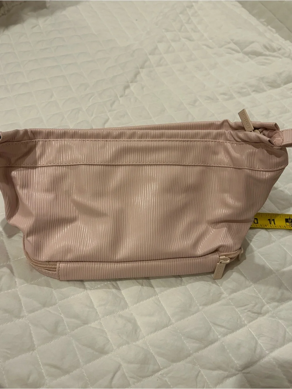 Fancii Soft Blush Cosmetic Pouch with Bottom Compartment